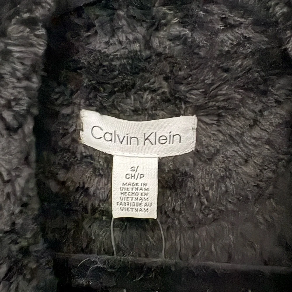 Calvin Klein Black Plush Fleece Full-Zip Jacket Size S - Picture 7 of 10